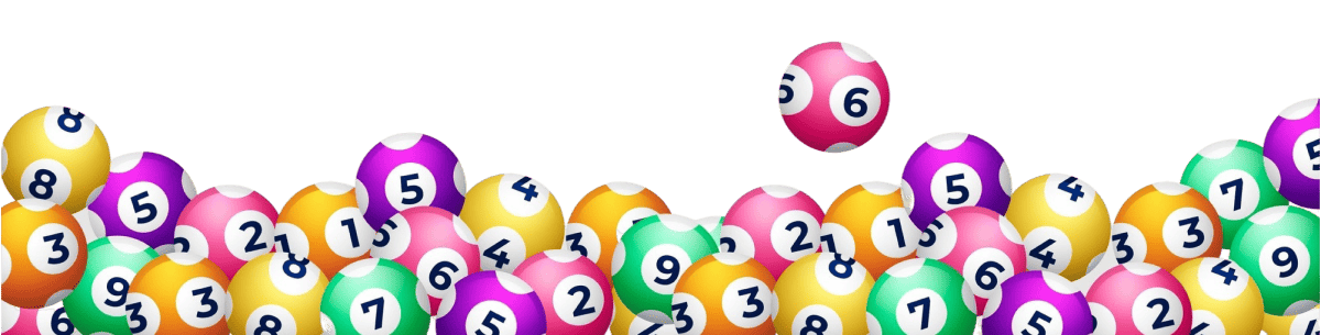 Colorful lottery balls and confetti